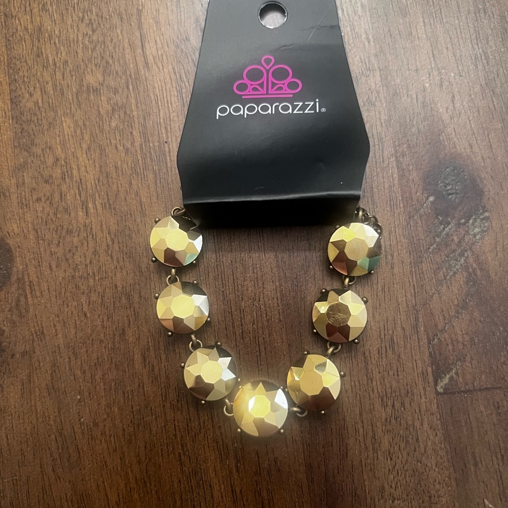 Paparazzi Gold Faceted Bracelet